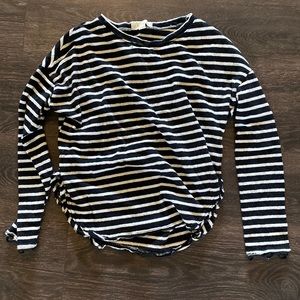 Vici Top with raw hem edge - Striped